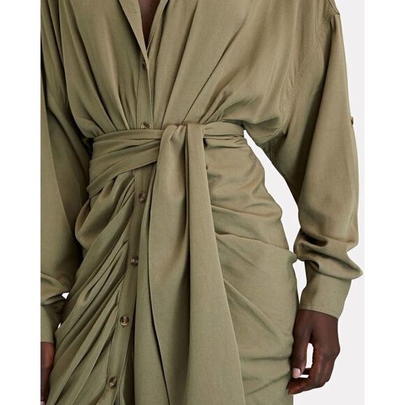 Divine Heritage Silk button up dress green - Picture 7 of 15